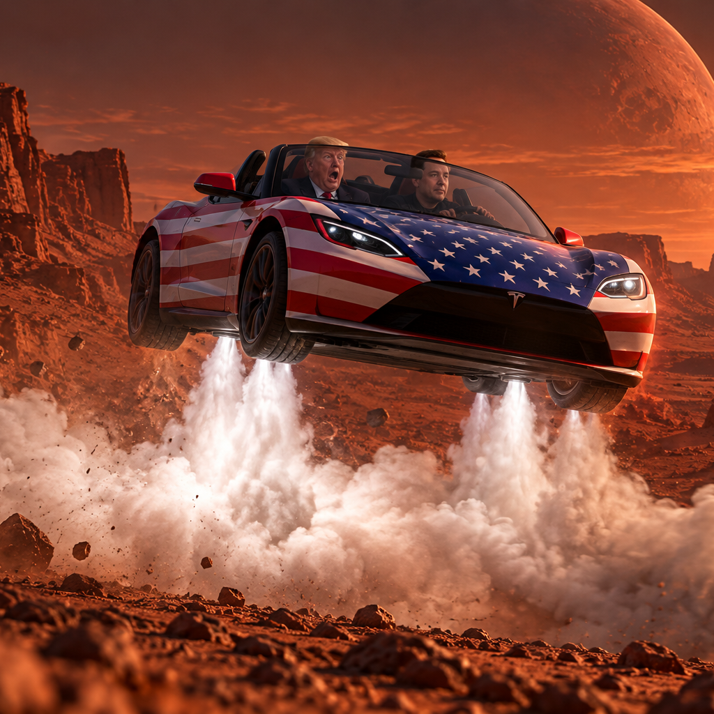 TRUMARS roadster on Mars